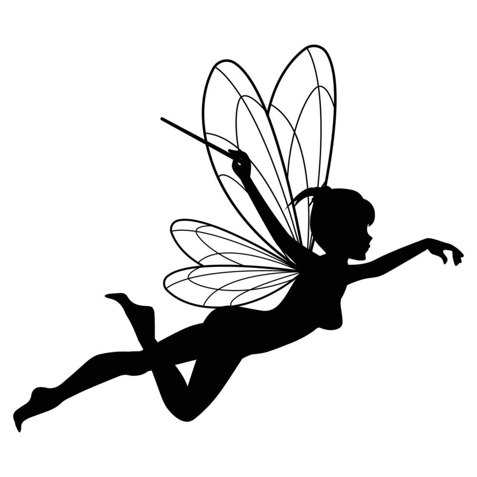 mignon fée silhouette illustration graphique vecteur