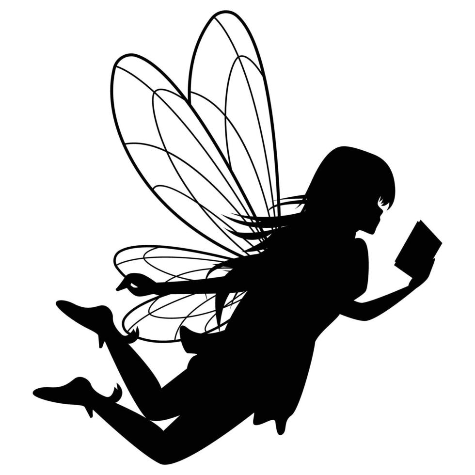 mignon fée silhouette illustration graphique vecteur