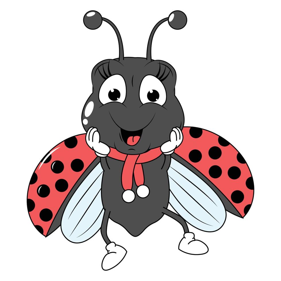 graphique de dessin animé animal coccinelle mignon vecteur