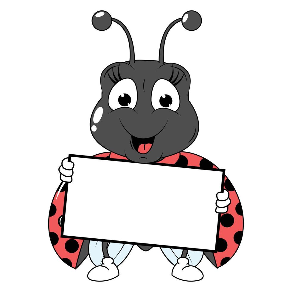 graphique de dessin animé animal coccinelle mignon vecteur