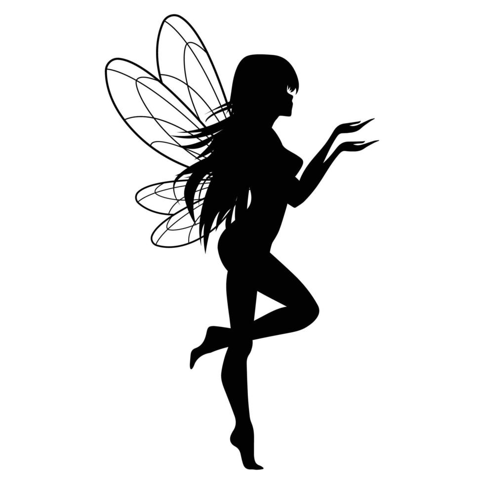 mignon fée silhouette illustration graphique vecteur