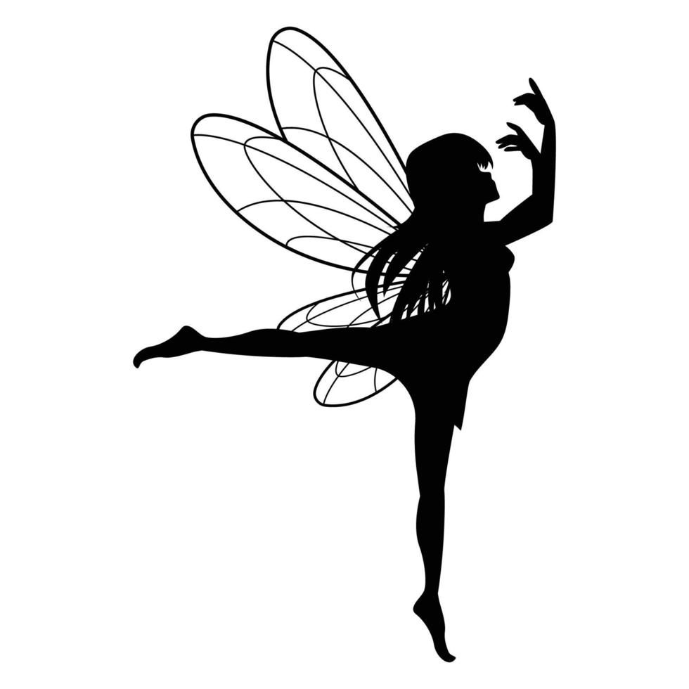 mignon fée silhouette illustration graphique vecteur