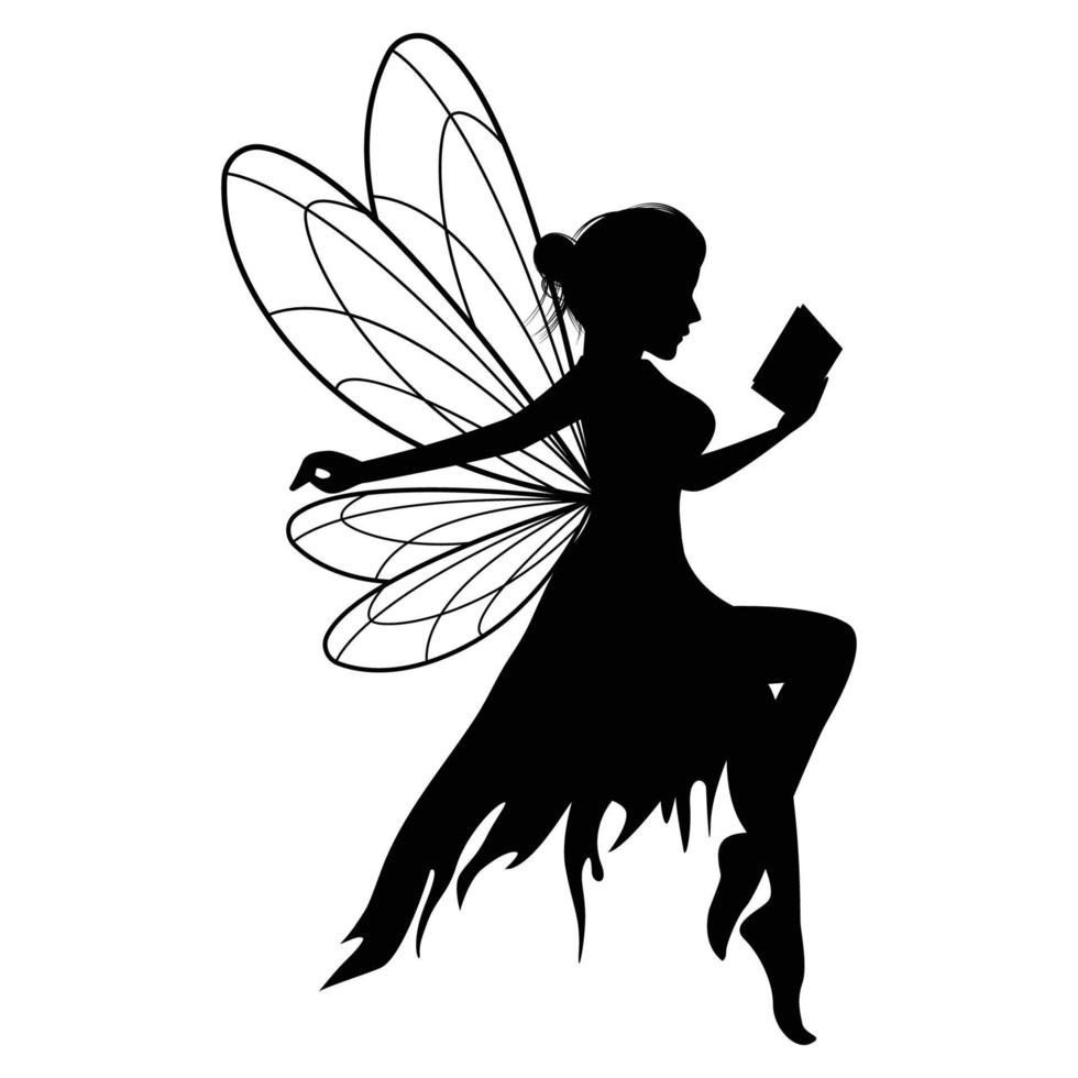 mignon fée silhouette illustration graphique vecteur