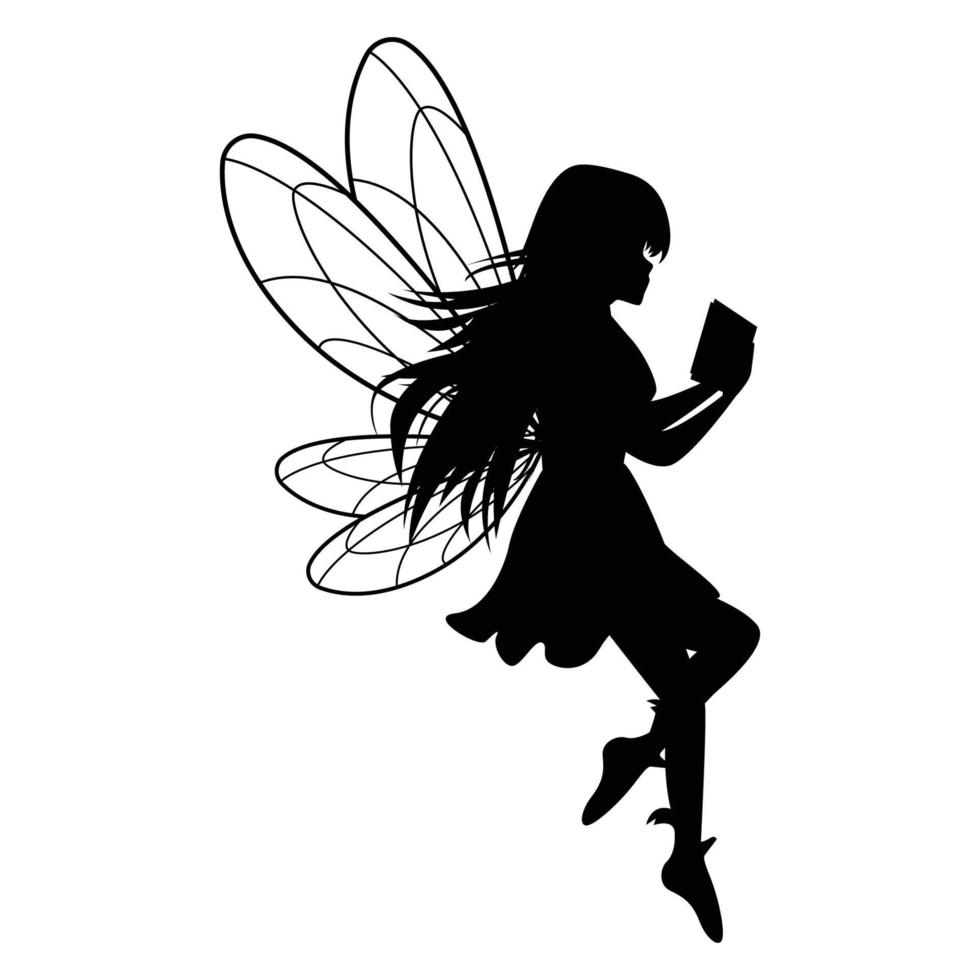 mignon fée silhouette illustration graphique vecteur