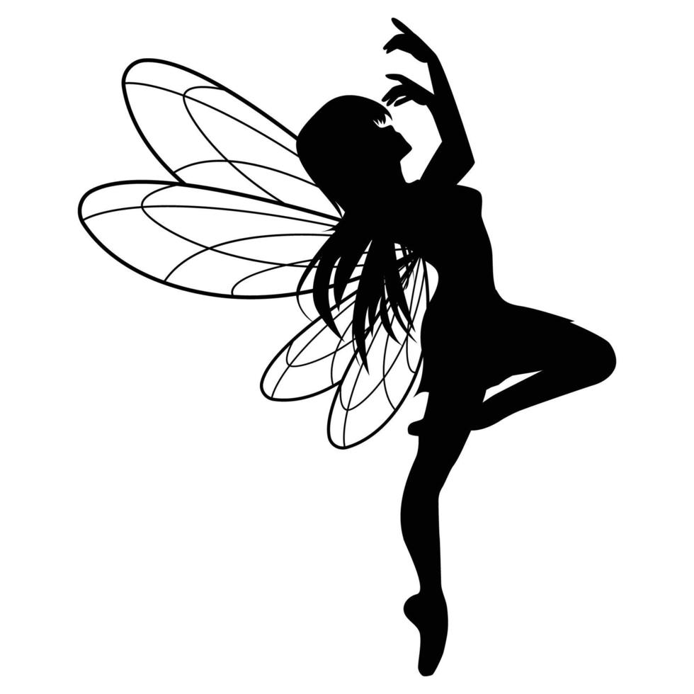 mignon fée silhouette illustration graphique vecteur