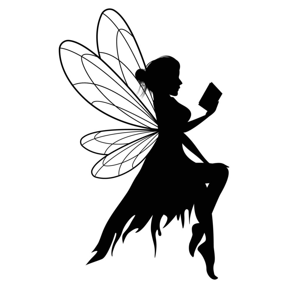 mignon fée silhouette illustration graphique vecteur