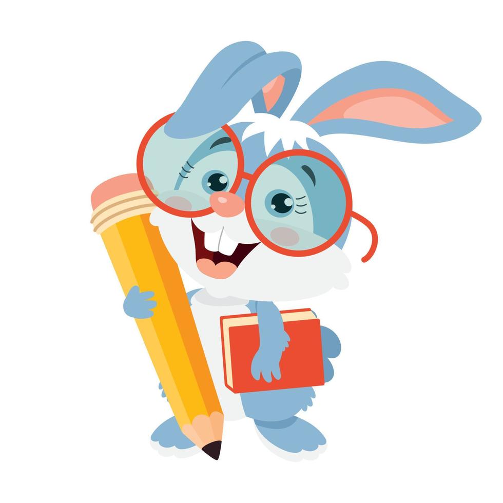 illustration de l'éducation avec lapin de dessin animé vecteur