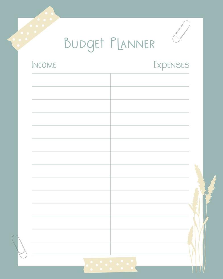 mensuel budget du planificateur carnet 20614503 Art vectoriel chez