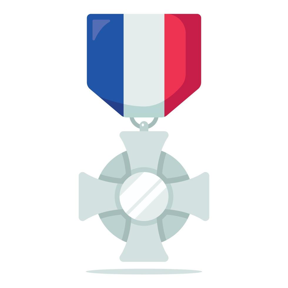 médaille croix en argent brillant vecteur