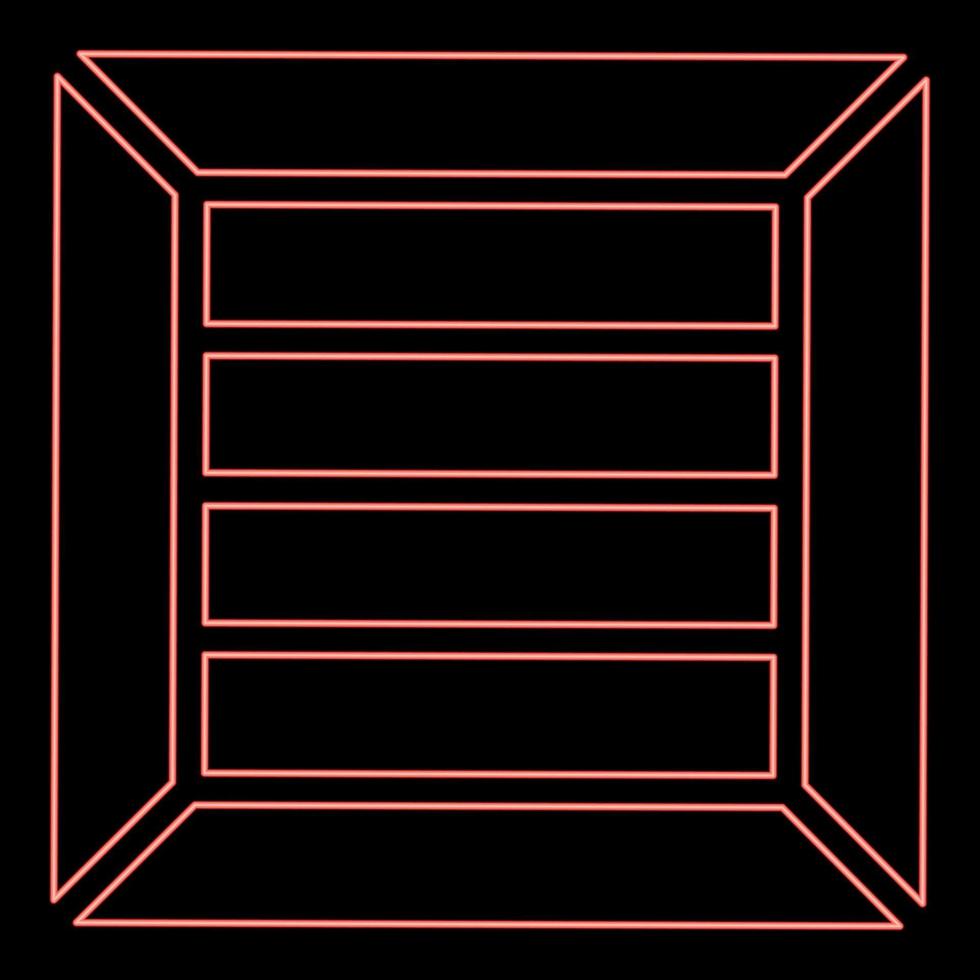 caisse néon pour le transport de marchandises boîte en bois conteneur couleur rouge image d'illustration vectorielle style plat vecteur