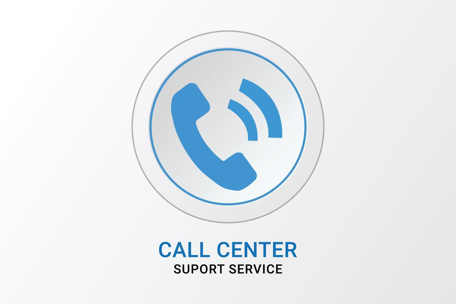 bannière de centre d'appel conception d'icône d'appel téléphonique bleu et blanc vecteur