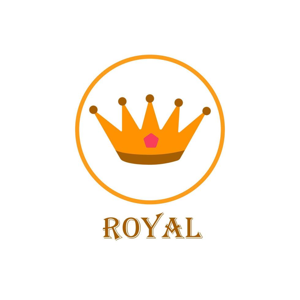 icône de la couronne dans un cercle avec l'inscription royale vecteur
