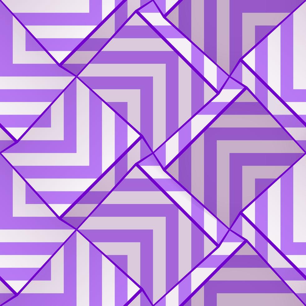 motif géométrique léger et harmonieux avec des cubes de volume et des bandes lilas. modèle vectoriel pour fonds d'écran, textile, tissu, papier d'emballage, arrière-plans. texture abstraite avec effet d'extrusion de volume.