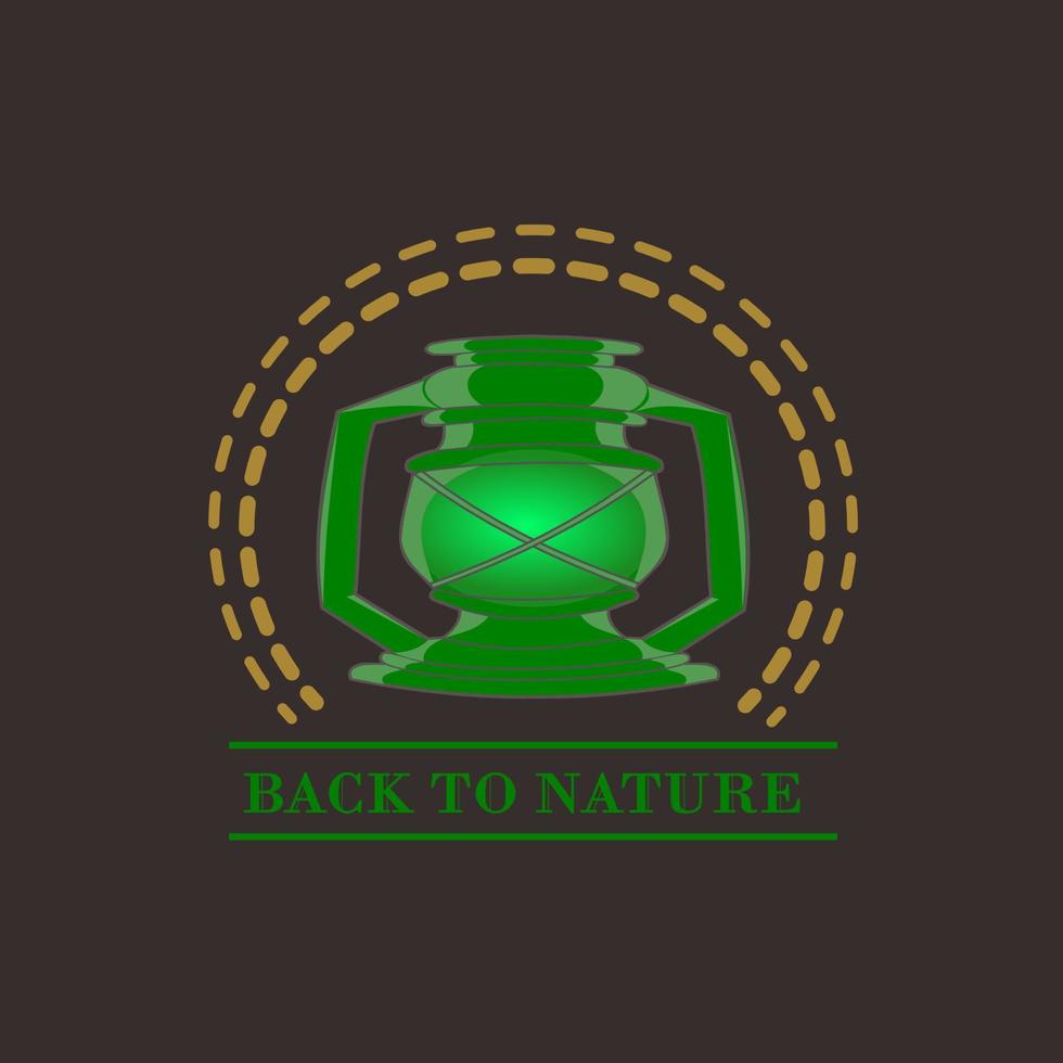 image de la lampe petromak du logo de l'aventurier vecteur
