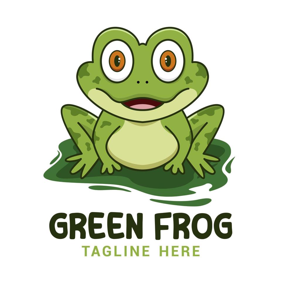 modèle de conception de vecteur de logo grenouille