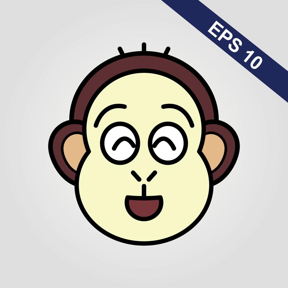 icône de singe mignon. illustration vectorielle isolée sur fond gris. vecteur