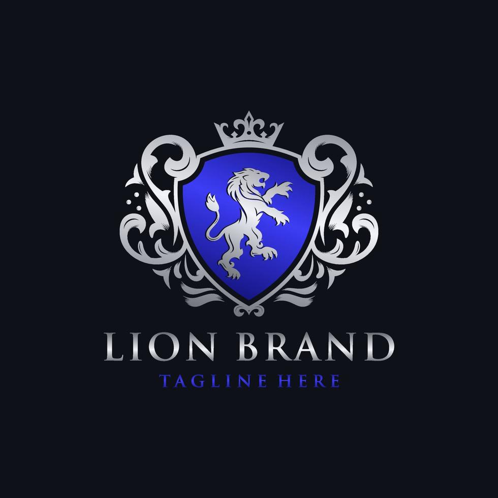 logo de la marque lion héraldique vecteur