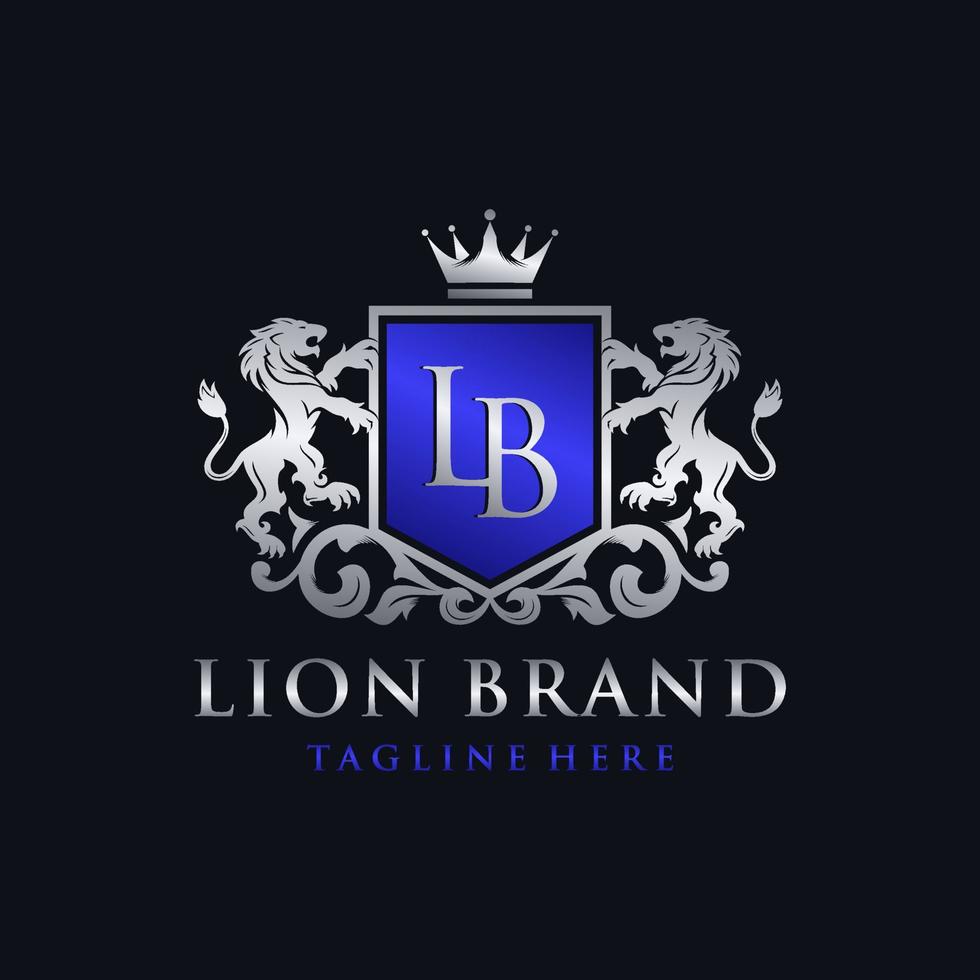 logo de la marque lion héraldique vecteur