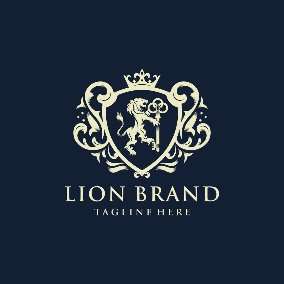 logo de la marque lion héraldique vecteur
