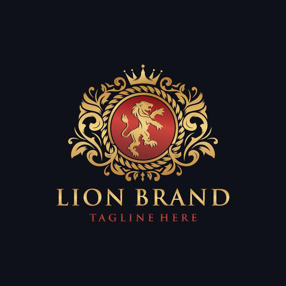 logo de la marque lion héraldique vecteur