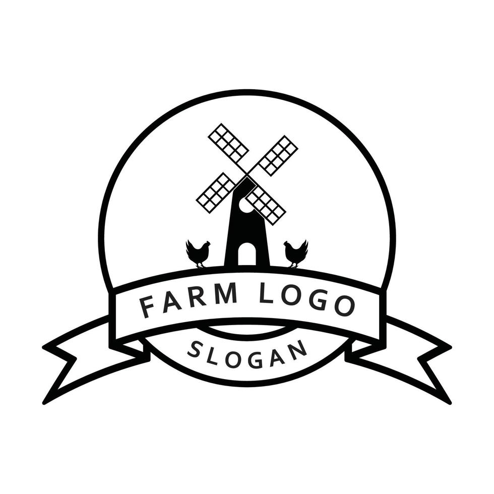 logo de ferme, vecteur de logo agricole avec modèle de slogan