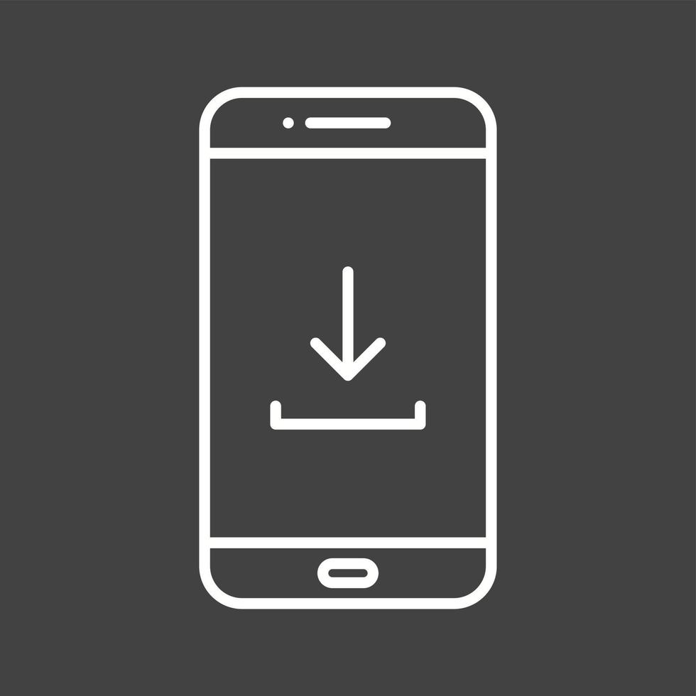 téléchargement unique sur l'icône de la ligne vectorielle du téléphone vecteur