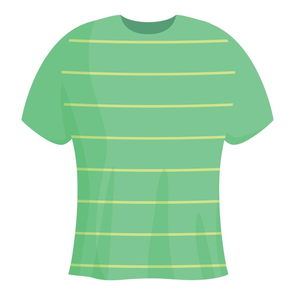 vecteur de dessin animé icône tshirt rayé vert. mode sportive