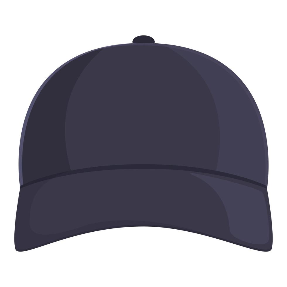 vecteur de dessin animé d'icône de chapeau de baseball noir. modèle de casquette