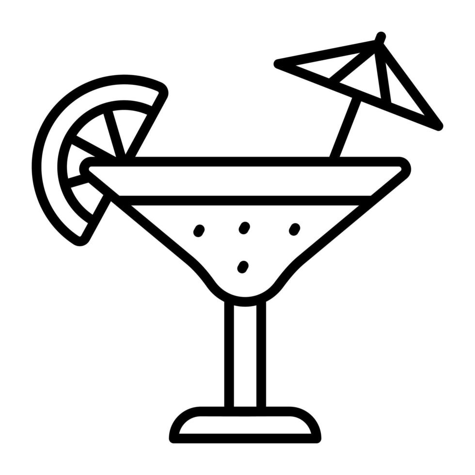 une icône du cocktail au style moderne et tendance vecteur