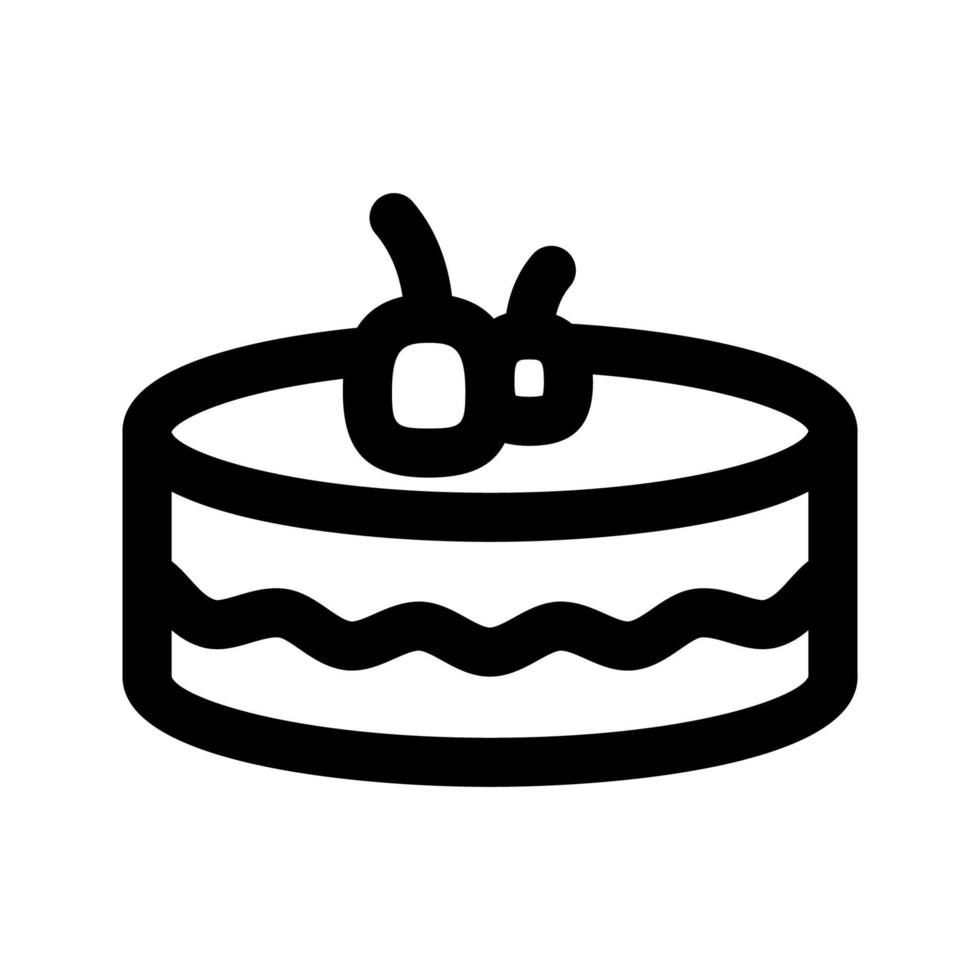 icône de gâteau, style de contour, vecteur modifiable