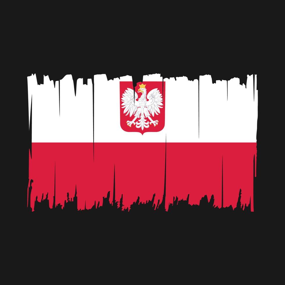 drapeau pologne brosse illustration vectorielle vecteur