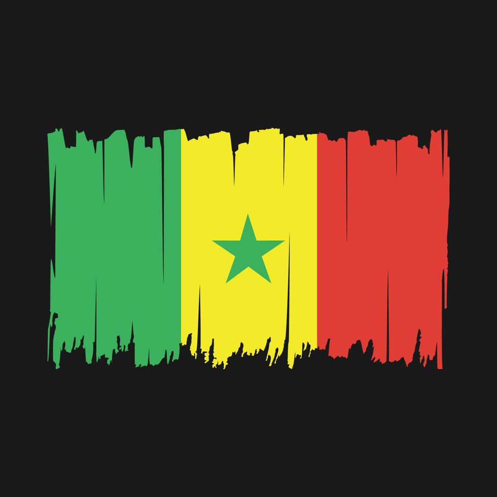 drapeau sénégal brosse illustration vectorielle vecteur