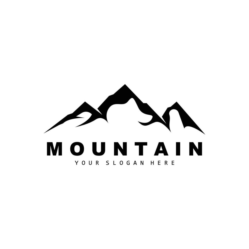 création de logo de montagne, lieu de vecteur pour randonneur amoureux de la nature