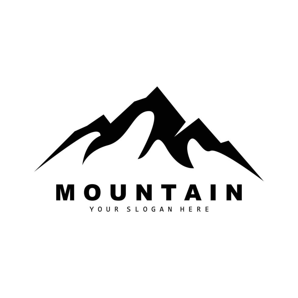 création de logo de montagne, lieu de vecteur pour randonneur amoureux de la nature