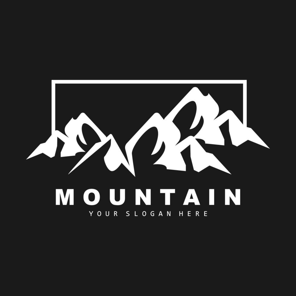 création de logo de montagne, lieu de vecteur pour randonneur amoureux de la nature