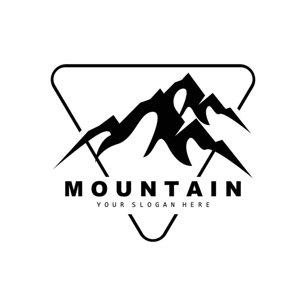 création de logo de montagne, lieu de vecteur pour randonneur amoureux de la nature