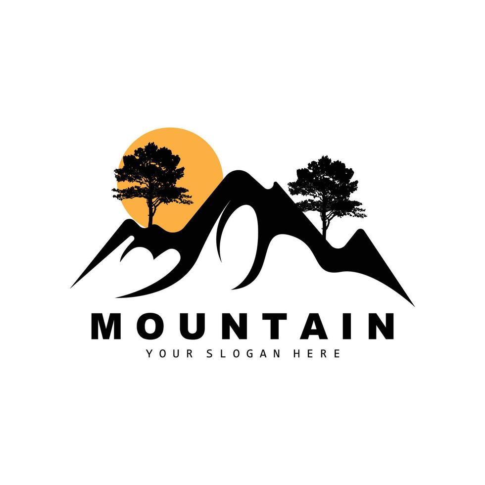 création de logo de montagne, lieu de vecteur pour randonneur amoureux de la nature