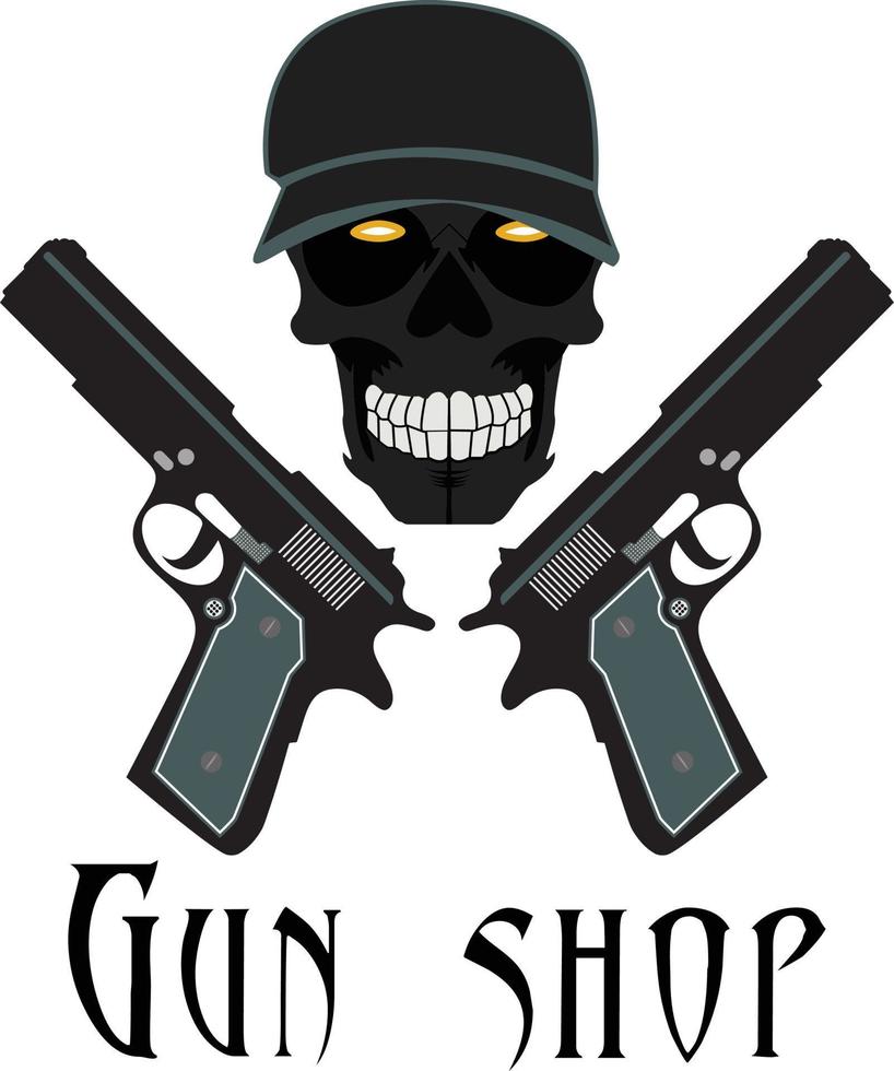 logo de pistolet vantage et fichier vectoriel modifiable de conception de logo de balle