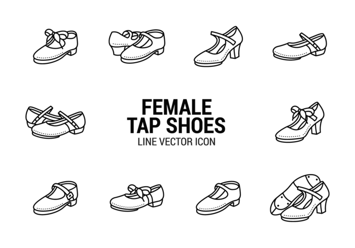 Femme Tap Chaussures Icons Vector