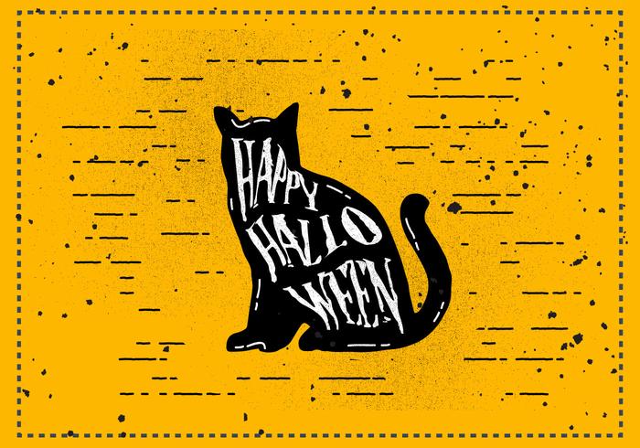 Illustration vectorielle gratuite chat vintage Halloween vecteur