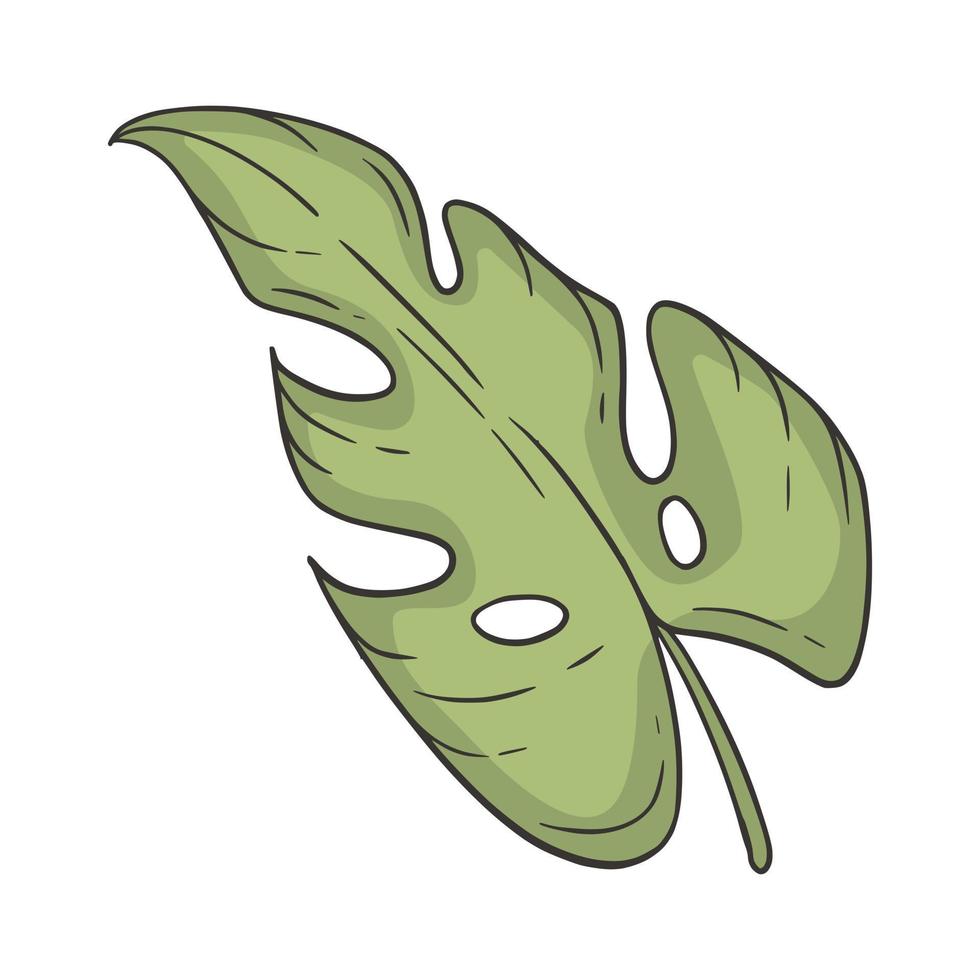 illustration vectorielle de doodle de feuilles tropicales vecteur
