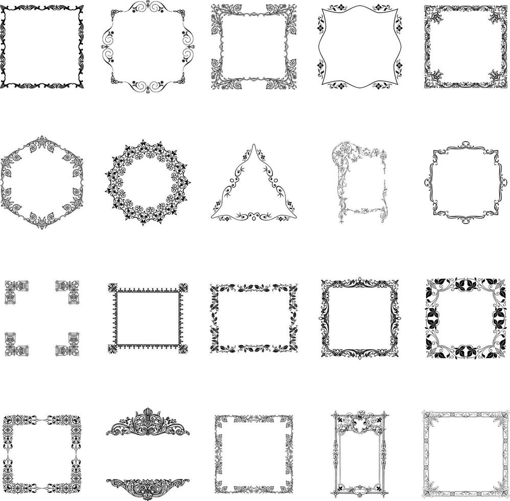 ornement floral vintage. cadres et bordures vectoriels décoratifs. vecteur