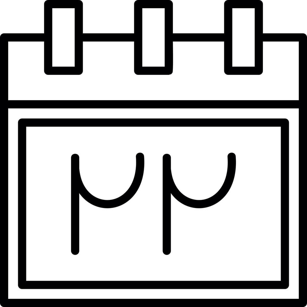 conception d'icône vecteur calendrier persan
