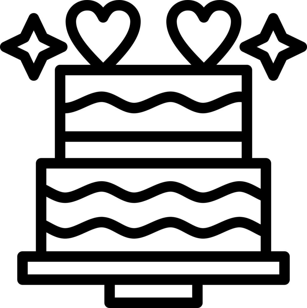 conception d'icône de vecteur de gâteau de mariage