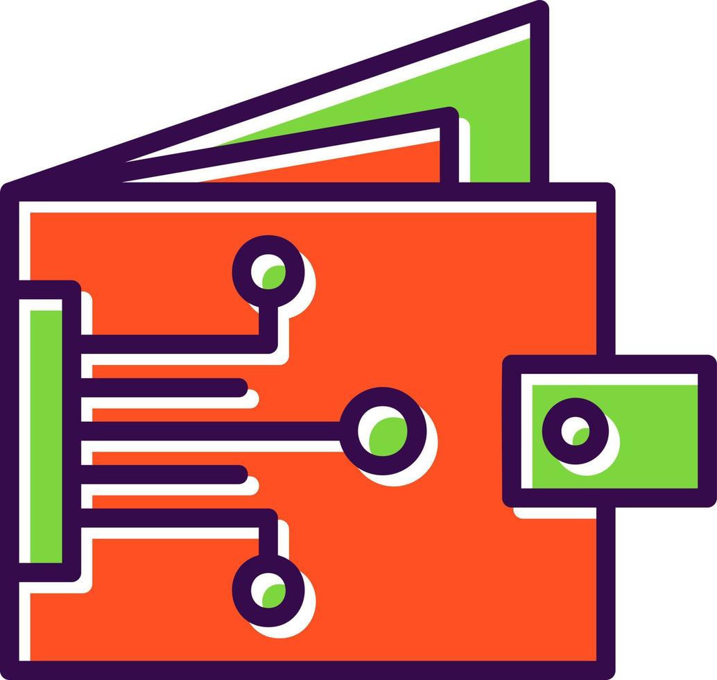conception d'icône de vecteur de portefeuille numérique