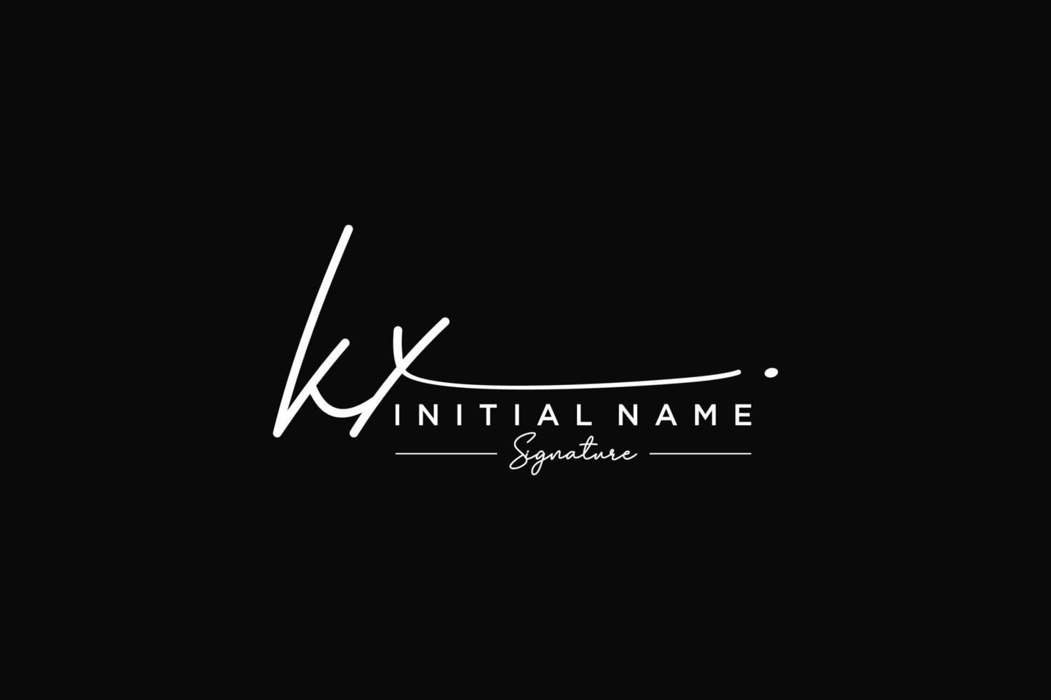 vecteur de modèle de logo de signature kx initial. illustration vectorielle de calligraphie dessinée à la main.