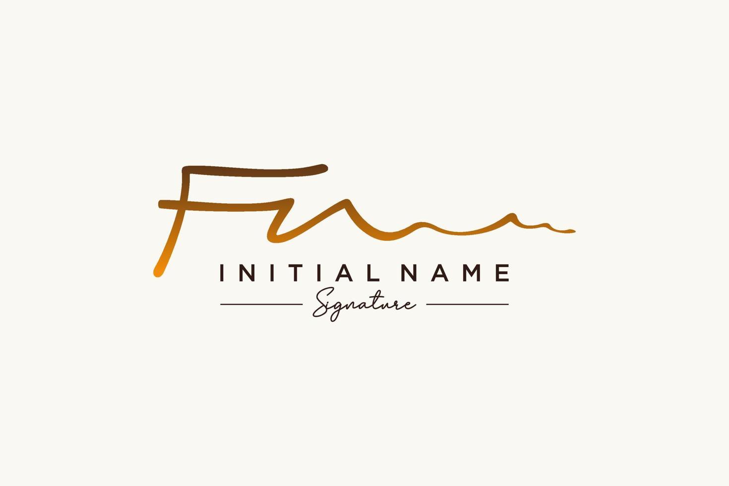 vecteur de modèle de logo de signature fn initial. illustration vectorielle de calligraphie dessinée à la main.