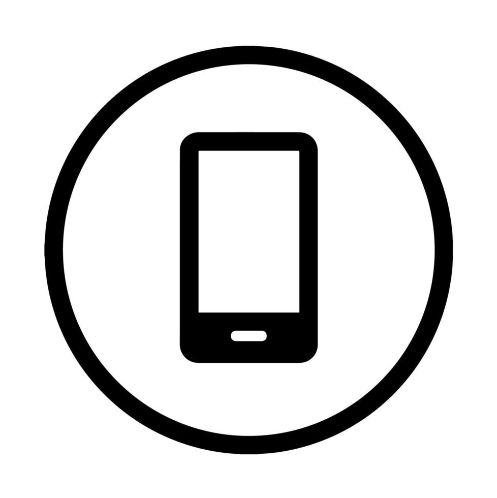 icône de téléphone portable dans un vecteur de cercle