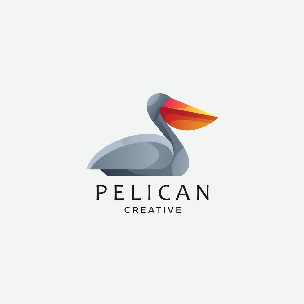 pélican vector logo design symbole coloré