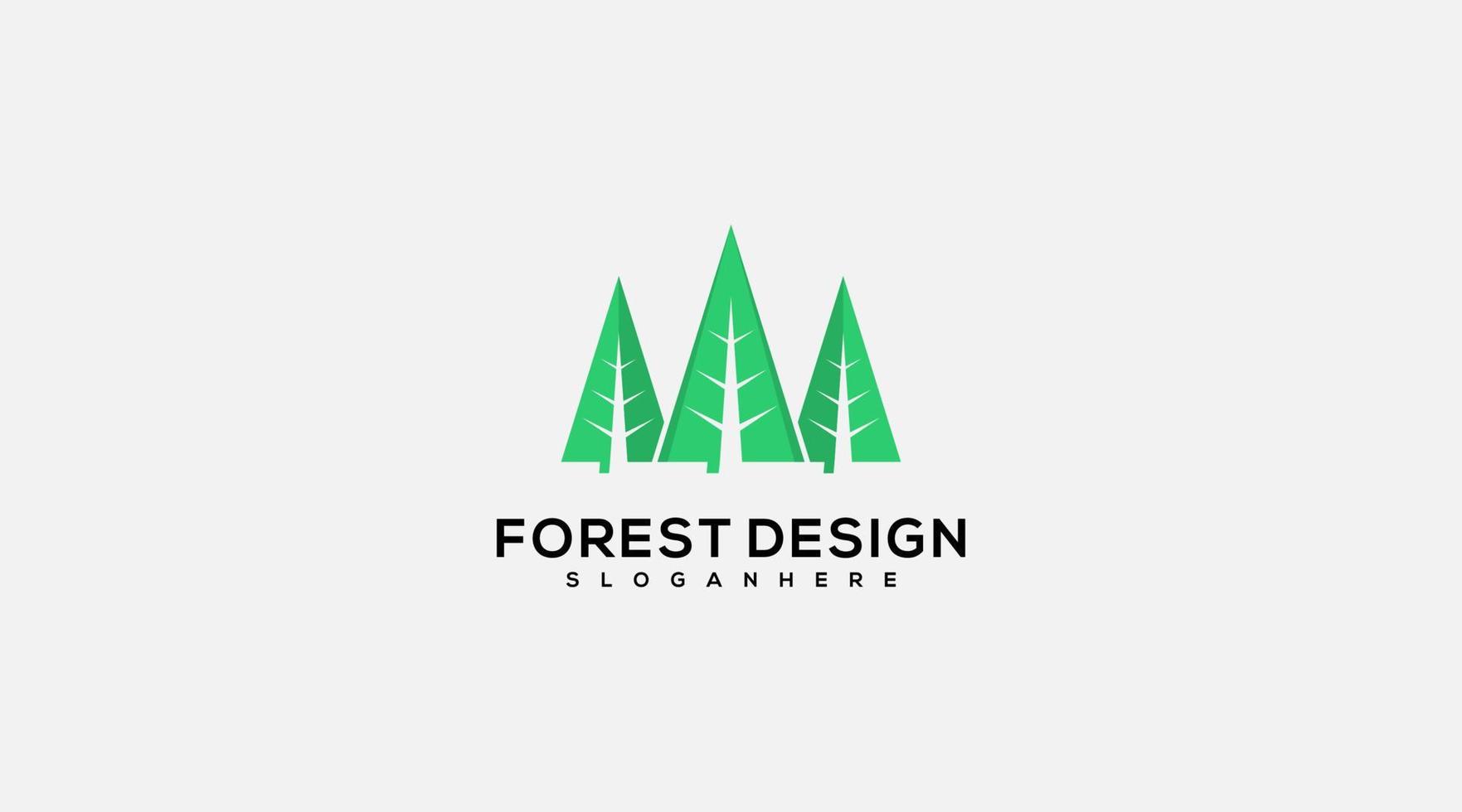 symbole d'illustration de conception de logo de vecteur de forêt